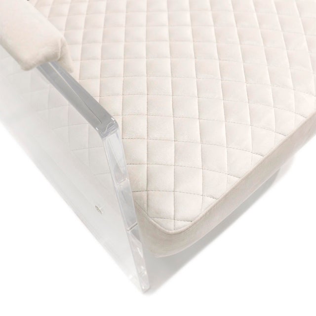 2020s Pasargad Home Tribecca Acrylic and Velvet Accent Chair, Ivory For Sale - Image 5 of 6