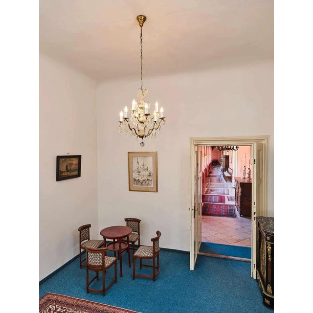 Two-Story Chandelier with Crystal Trimmings For Sale - Image 3 of 10