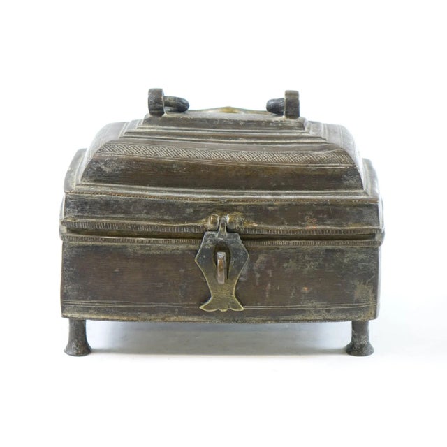 19th Century Antique Persian Brass Jewelry Box For Sale - Image 6 of 6