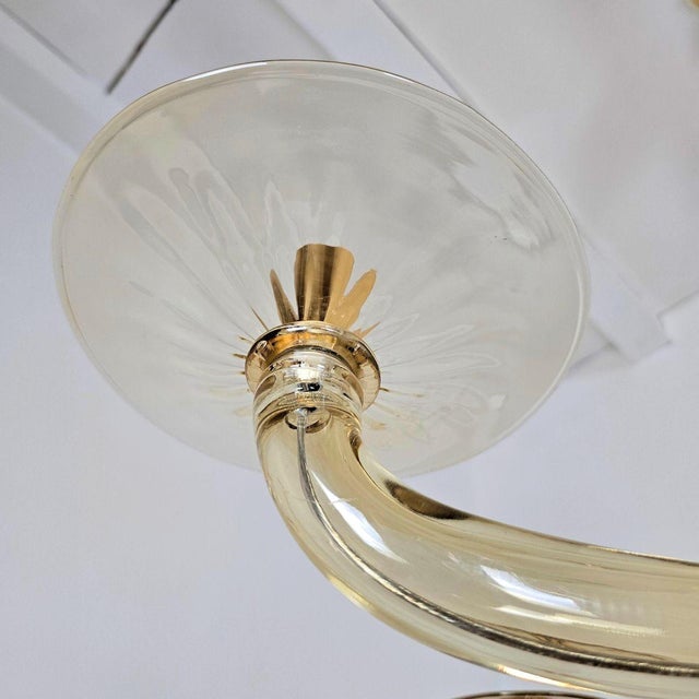 1980s Mid Century Modern Beige Murano Glass Chandelier For Sale - Image 10 of 11