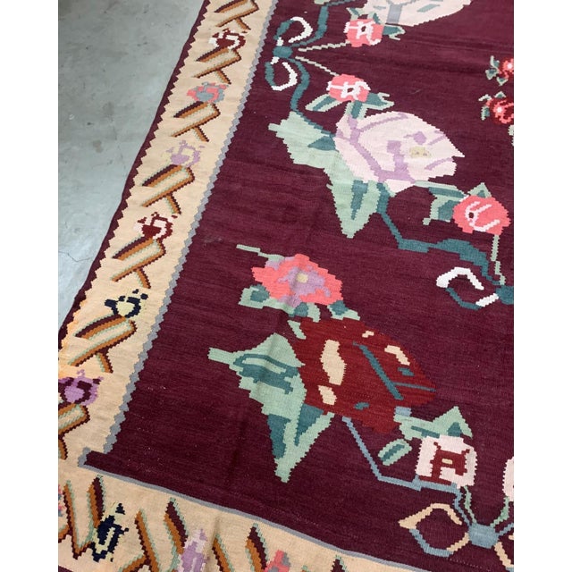 1960s, Handmade Antique Romanian Bessarabian Kilim 6.8' X 10' For Sale In New York - Image 6 of 12