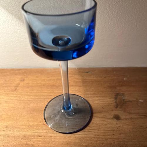 Vintage Sheringham Candleholder in Blue Glass from Wedgewood For Sale - Image 6 of 15