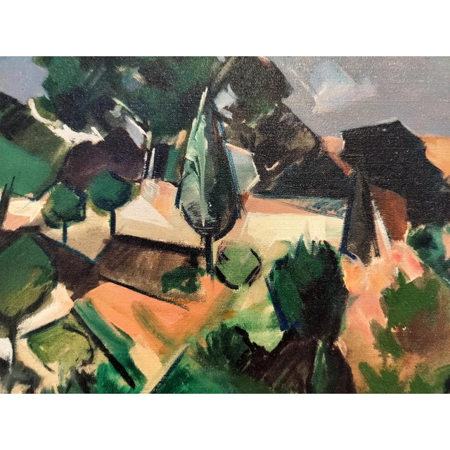 Jacques Lamy Mid Century Expressionist Landscape "Cork Oaks" by French Artist Jacques Lamy For Sale - Image 4 of 7