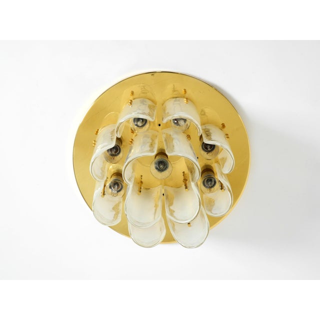 Metal Heavy Brass and Murano Glass Ceiling Lamp by J.T. Kalmar Franken, 1960s For Sale - Image 7 of 18