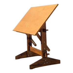 Mid-Century Versa Tables Adjustable Wood Drafting Table, 20th Century