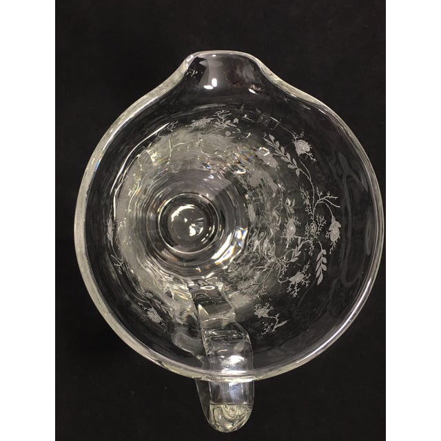 Vintage Optic Glass Fostoria Chintz Pitcher Chairish