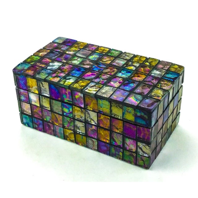 Glass Mosaic Lidded Trinket Treasure Chest For Sale - Image 12 of 12