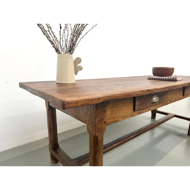 Antique French Farmhouse Table in Oak, 1890 For Sale - Image 12 of 18