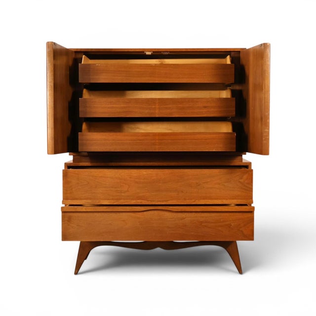Brown Tobago Vintage Mid Century Modern Highboy Dresser C. 1960s For Sale - Image 8 of 14