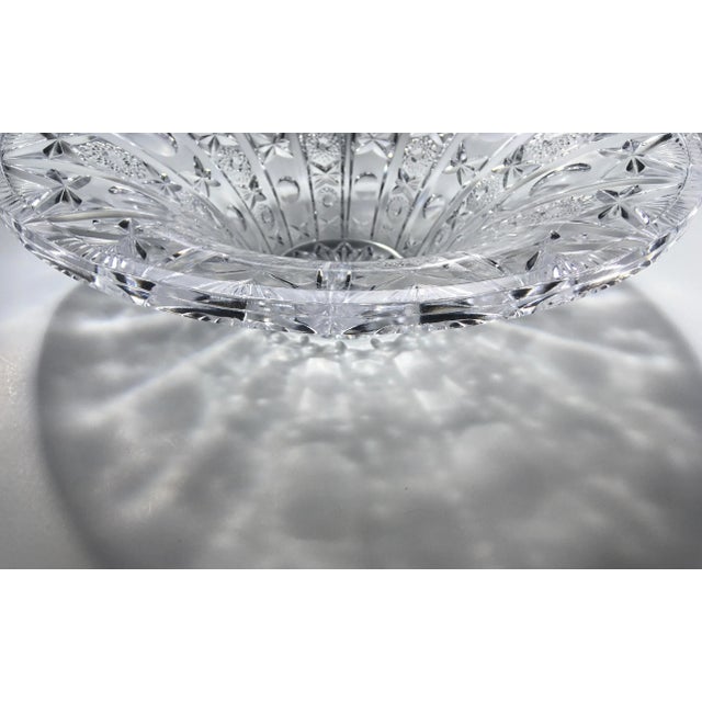 Vintage Brilliant Cut Crystal Centerpiece Bowl For Sale - Image 9 of 12