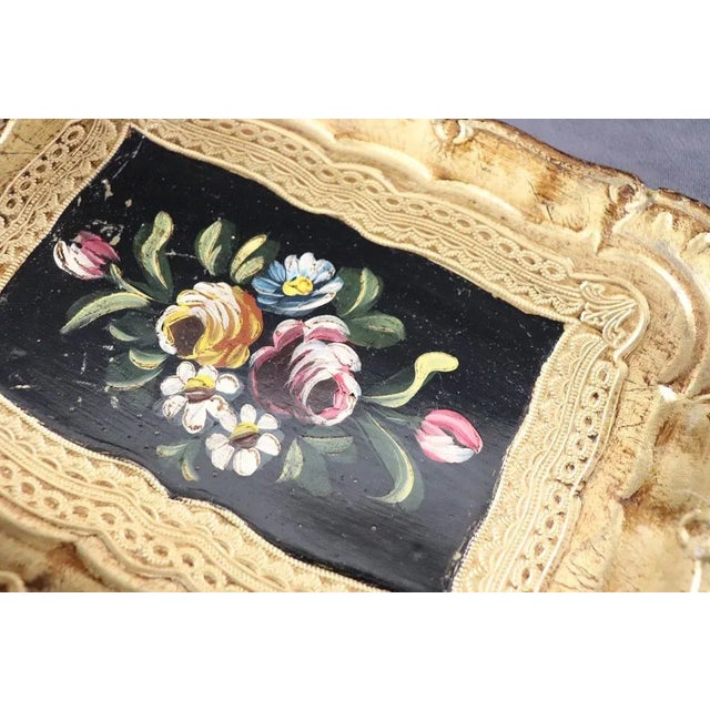 1980s Hand-Painted Wood Tray, 1980s For Sale - Image 5 of 11