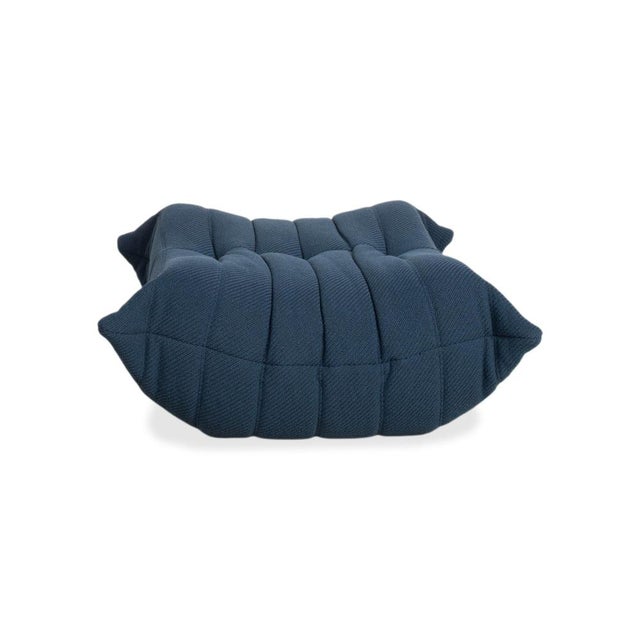 Togo Ottoman in Petrol Blue Fabric by Michel Ducaroy for Ligne Roset For Sale - Image 9 of 10