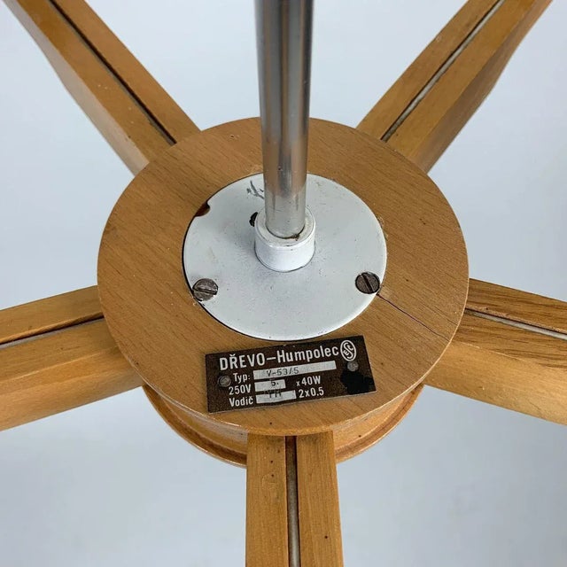 1970s Vintage Chandelier from Drevo Humpolec, Czechoslovakia, 1970s For Sale - Image 5 of 10