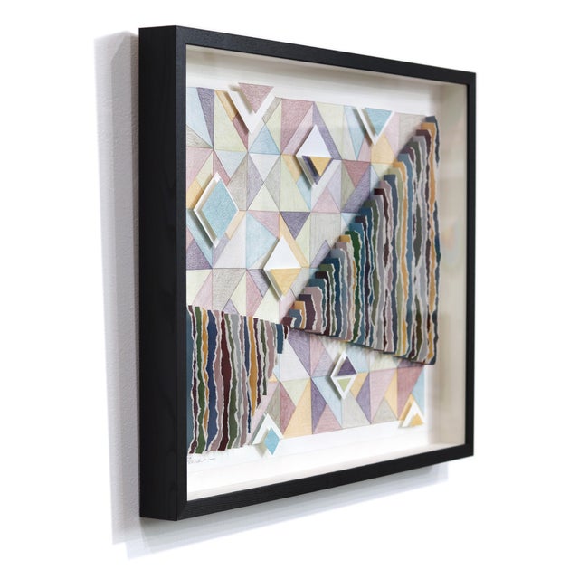 Abstract Prismatic Evolution - Original Framed Sculptural Paper Mixed Media Abstract Artwork For Sale - Image 3 of 8