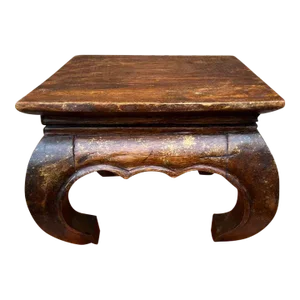 Mid 20th Century Vintage Solid Hardwood Footstool