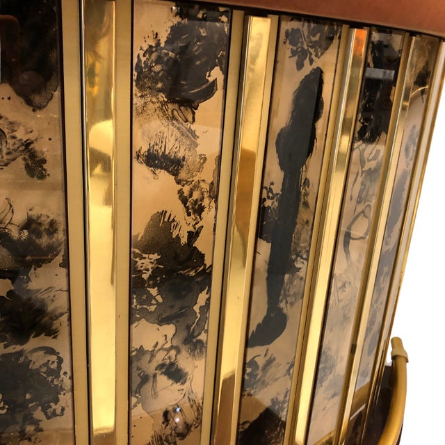 Wood Semi-Circular Bar in Wood and Brass, 1960s For Sale - Image 7 of 10