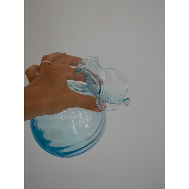 Contemporary Murano Vases in Acquamare from Ribes the Art of Glass, Set of 2 For Sale - Image 3 of 13