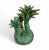 This striking and textural ceramic piece captures the spirit of a tropical oasis with its highly detailed double palm tree...