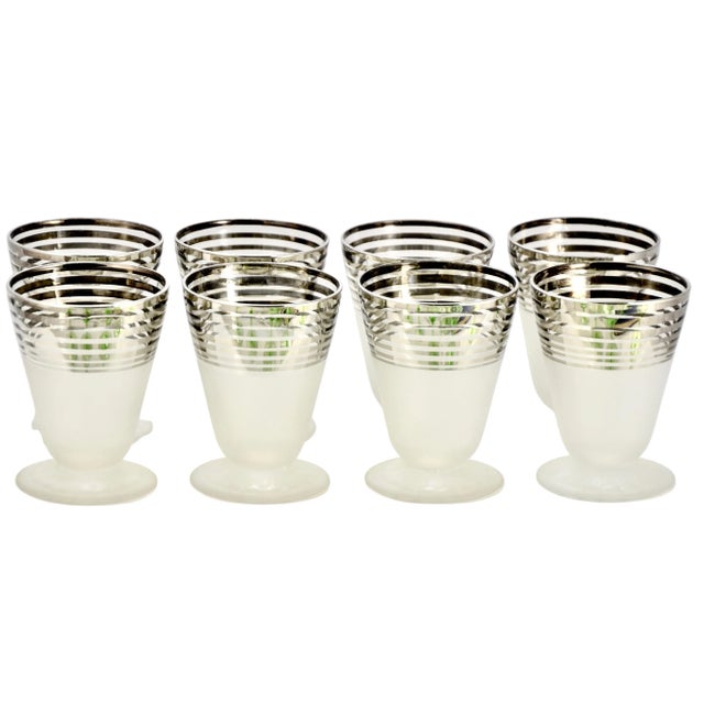 Silver Band Aperitif Barware Glasses - Set of 8 For Sale In Chicago - Image 6 of 6