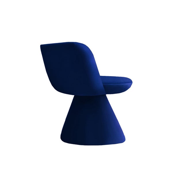Coraje Dining Chair in Blue Velvet from Moanne For Sale - Image 4 of 5