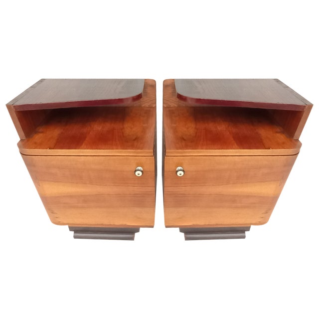 Art Deco Bedside Tables by Jindrich Halabala, 1940s, Set of 2 For Sale