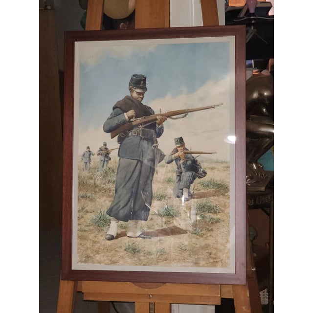 Juan Sannuy (1850-1905) Listed Artist 1898 Watercolor Soldiers in Field For Sale - Image 11 of 12