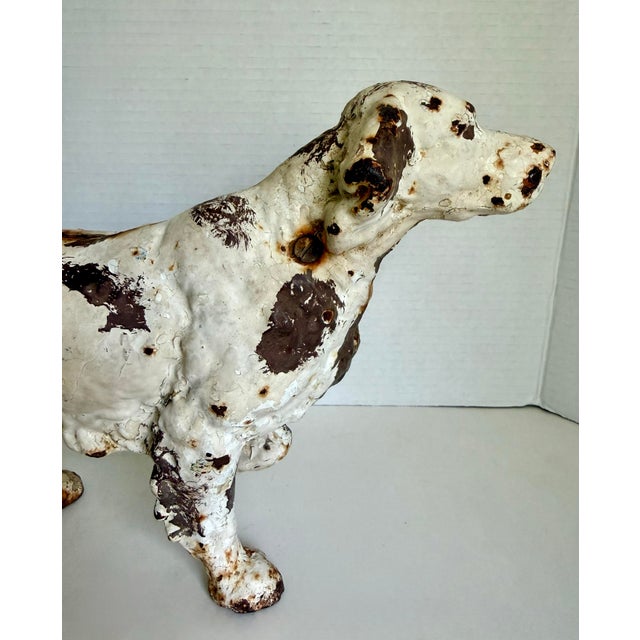 Cream 1930s Hubley Attributed Cast Iron English Setter Dog Doorstop For Sale - Image 8 of 12
