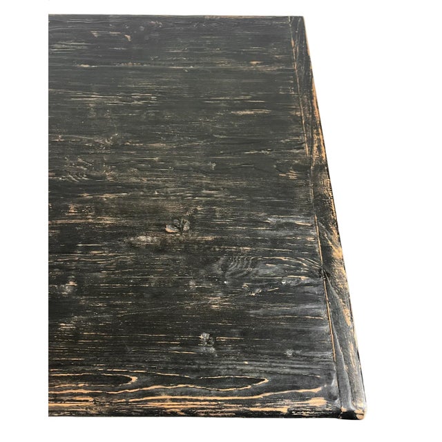 Black Vintage Black X Worn Elm Dining Table For Sale - Image 8 of 8