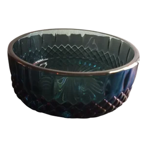 Vintage Indiana Glass Blue/Amethyst Carnival Glass Sunburst Pattern Bowl