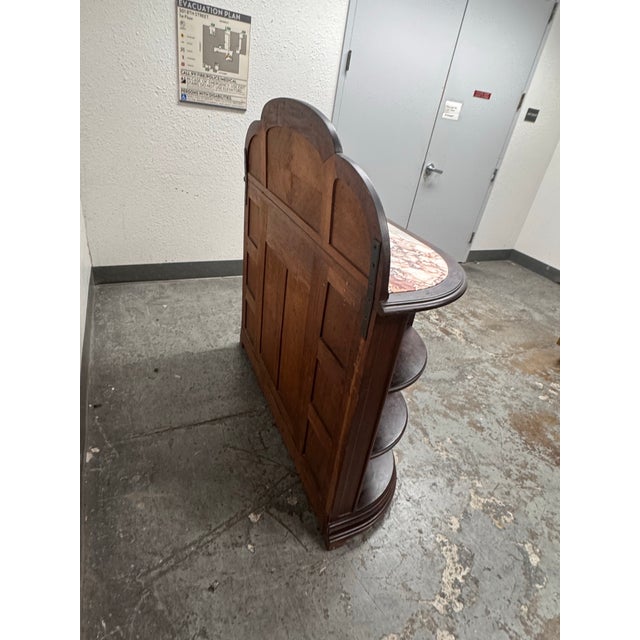 Art Nouveau Sideboard + Marble Top, Antique For Sale - Image 10 of 12