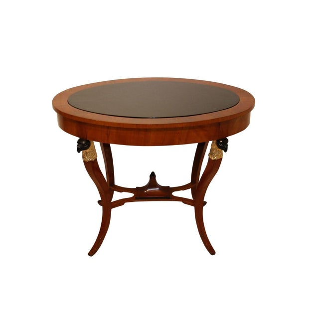 Biedermeier Cherry Veneer Gold-Leaf Center Table, Austria, 1820s For Sale - Image 3 of 18