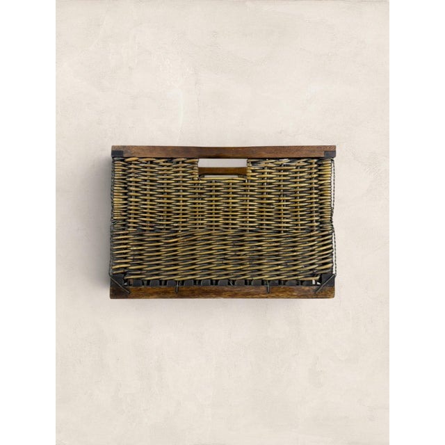 Antique French Wicker Wine Crate Built for the cellar, not the shelf. Wicker wine crates like this one were workhorses of...