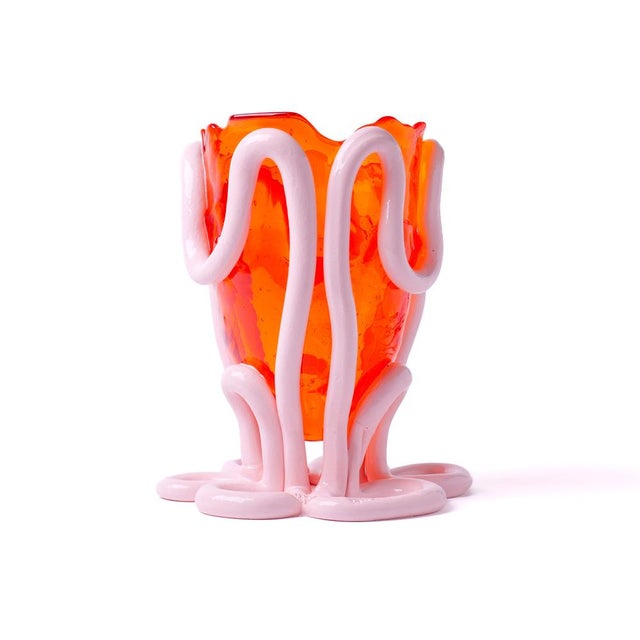 Plastic Clear Orange and Pastel Pink Indian Summer Vase by Gaetano Pesce for Fish Design For Sale - Image 7 of 7