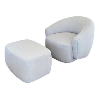 Vanguard Gabriella Swivel Chair & Anderson Ottoman Set For Sale