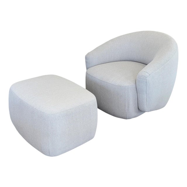 Vanguard Gabriella Swivel Chair & Anderson Ottoman Set For Sale