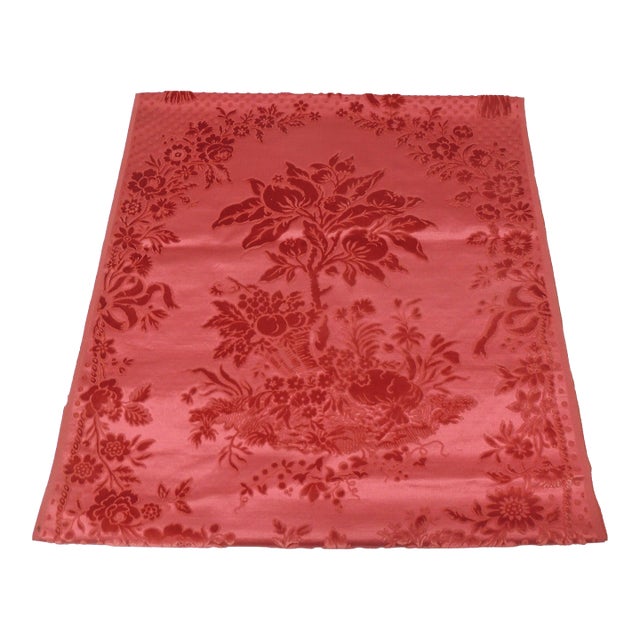 19Th C. Empire Style Oxblood Red Color Silk Velvet Gaufrage Panel #2 For Sale