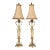 Distressed Painted Finish Pair Wrought Iron Table Lamps For Sale