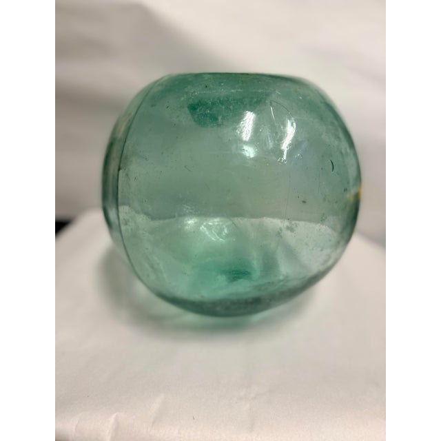 Large Japanese Antique Aqua Glass Fishing Float For Sale In Jacksonville, FL - Image 6 of 7