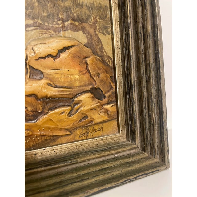 Wood American Southwest Realism Landscape Framed Original Oil Painting by Gary Adcock For Sale - Image 7 of 12
