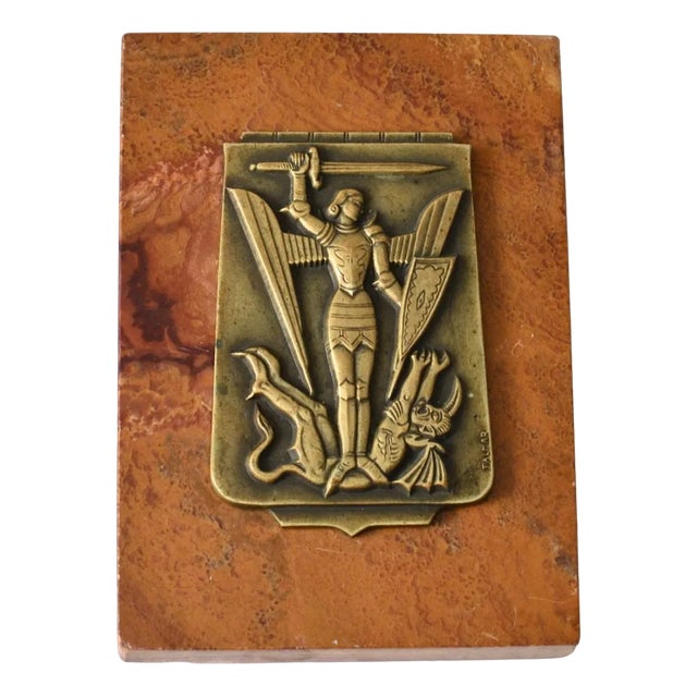 Art Deco Archangel Michael Paperweight by Jacques Talmar, 1940s For Sale