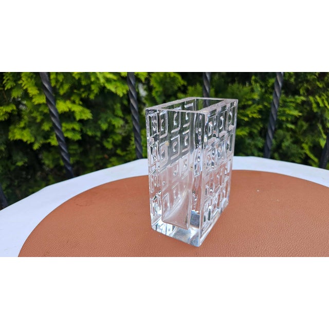 Hadeland Glass Cube Model Vase by Severin Brørby, Norway, 1970s For Sale - Image 4 of 7