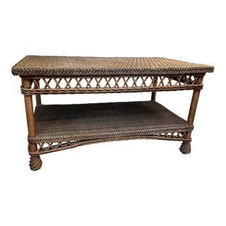 Estate Wicker Coffee Table For Sale