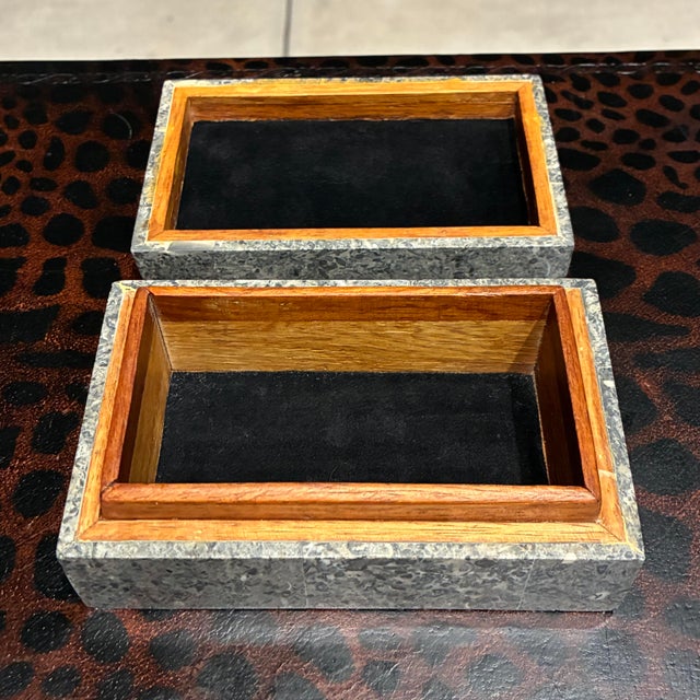 Stone Gray Tessellated Stone Jewelry Box From Maitland-Smith For Sale - Image 8 of 12