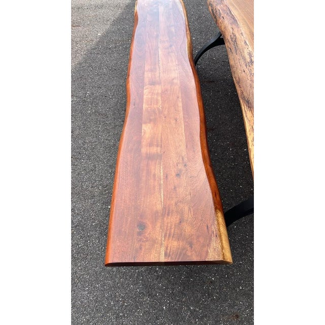 Live-Edge Dining Table + 2 Benches For Sale In Philadelphia - Image 6 of 7