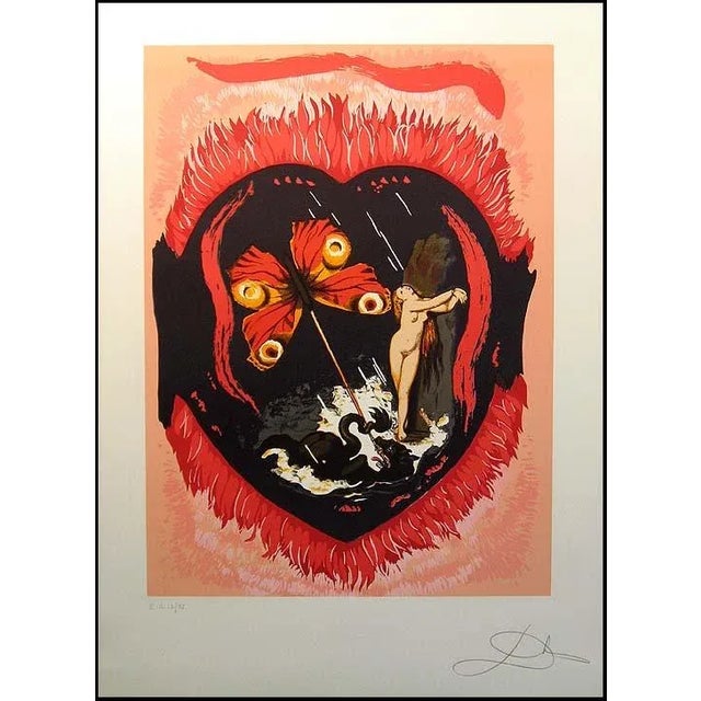 Surrealism 1977 Salvador Dali "Triomphe De L'Amour" Set of 2 Surrealist Lithographs Hand Signed For Sale - Image 3 of 12