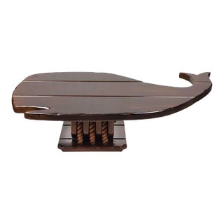 Vintage English Heritage Pine Whale Figural Coffee Table For Sale