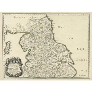 Engraved Map of Northern England, Focusing on Northumberland, 1658 For Sale
