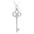Tiffany & Co. Keys 18k White Gold Pave Diamond Mini Crown Key Pendant Necklace For Sale