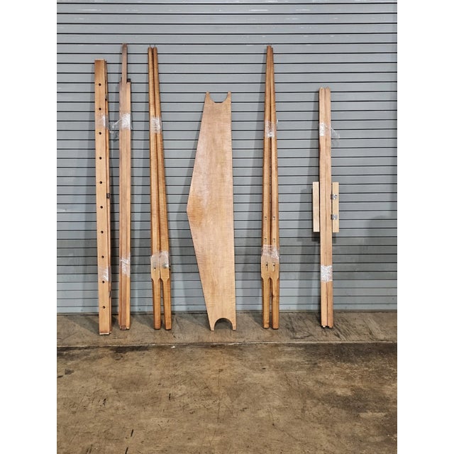 Store Item: Douglas Campbell Benchmade Tiger Maple King Size Pencil Post Canopy Bed made in Machiasport Maine Description:...