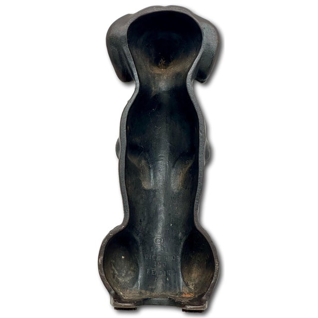 Outstanding & Very Rare Large Vintage Cast Iron "Begging Dachshund" Signed by Maker & Dated 1931 - 11 Inches Tall For Sale - Image 15 of 18